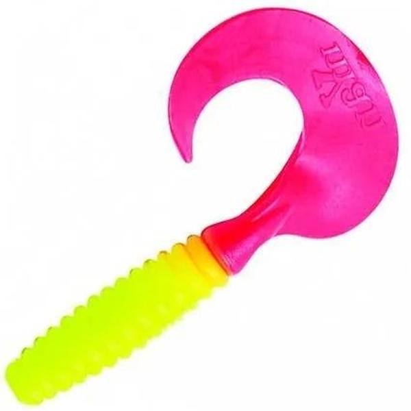 

Твистер YAMAN PRO Spiral, р.4 inch, цвет #06 - Chartreuse red tail (уп.5 шт), Розовый;желтый