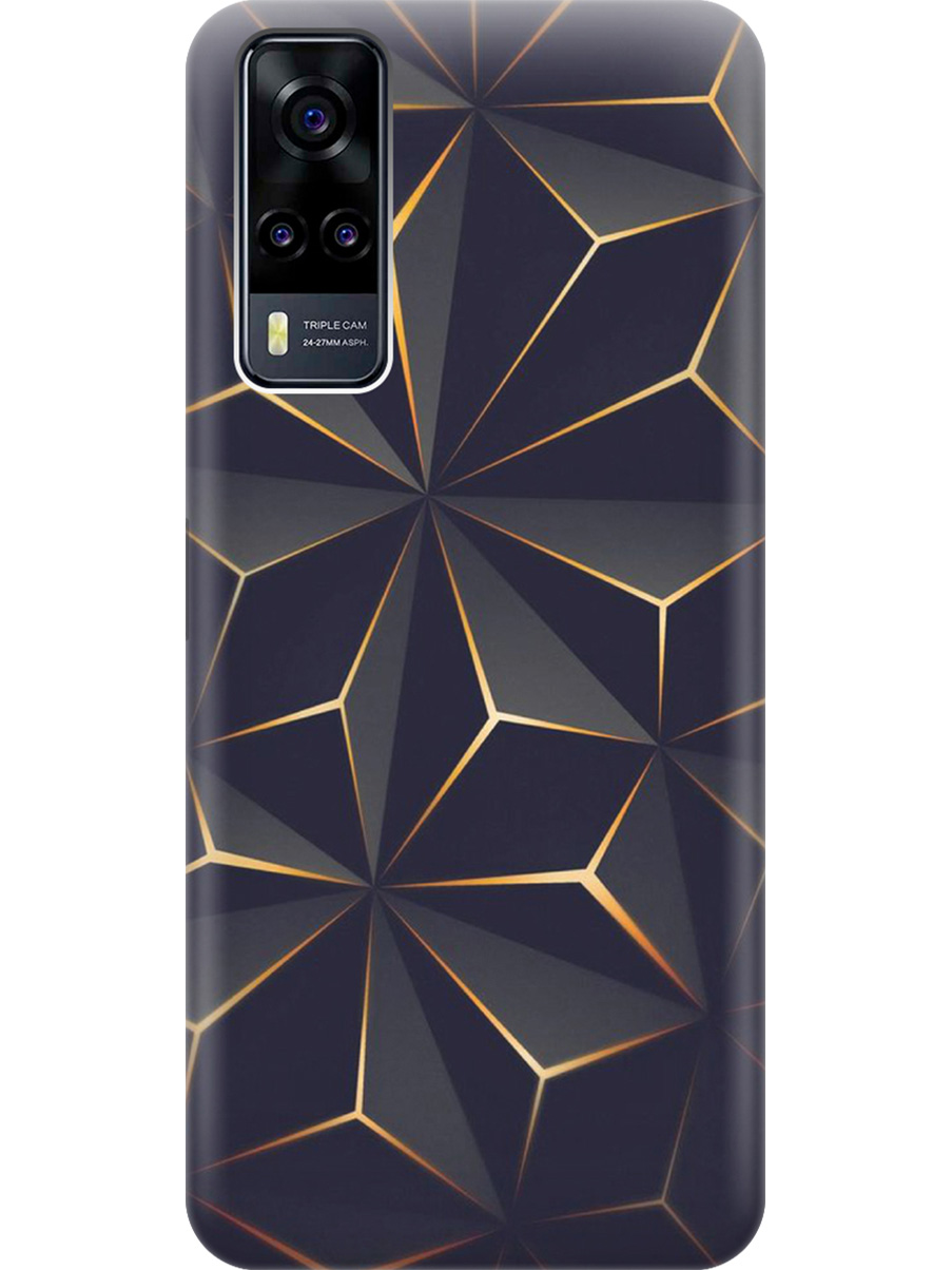 

Силиконовый чехол на Vivo Y31/Y53s 4G/Y51 2020 с принтом "Графитовый узор", Прозрачный;оранжевый;черный, 743438331