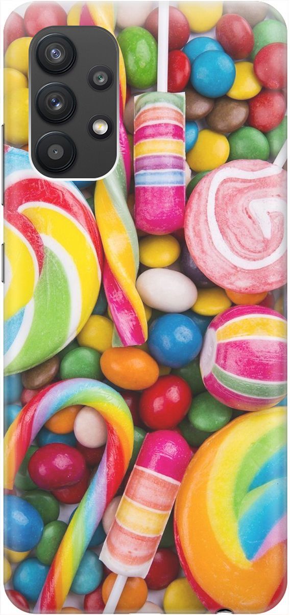 

Силиконовый чехол на Samsung Galaxy A32 с принтом "Сладости", Желтый;розовый, 1971