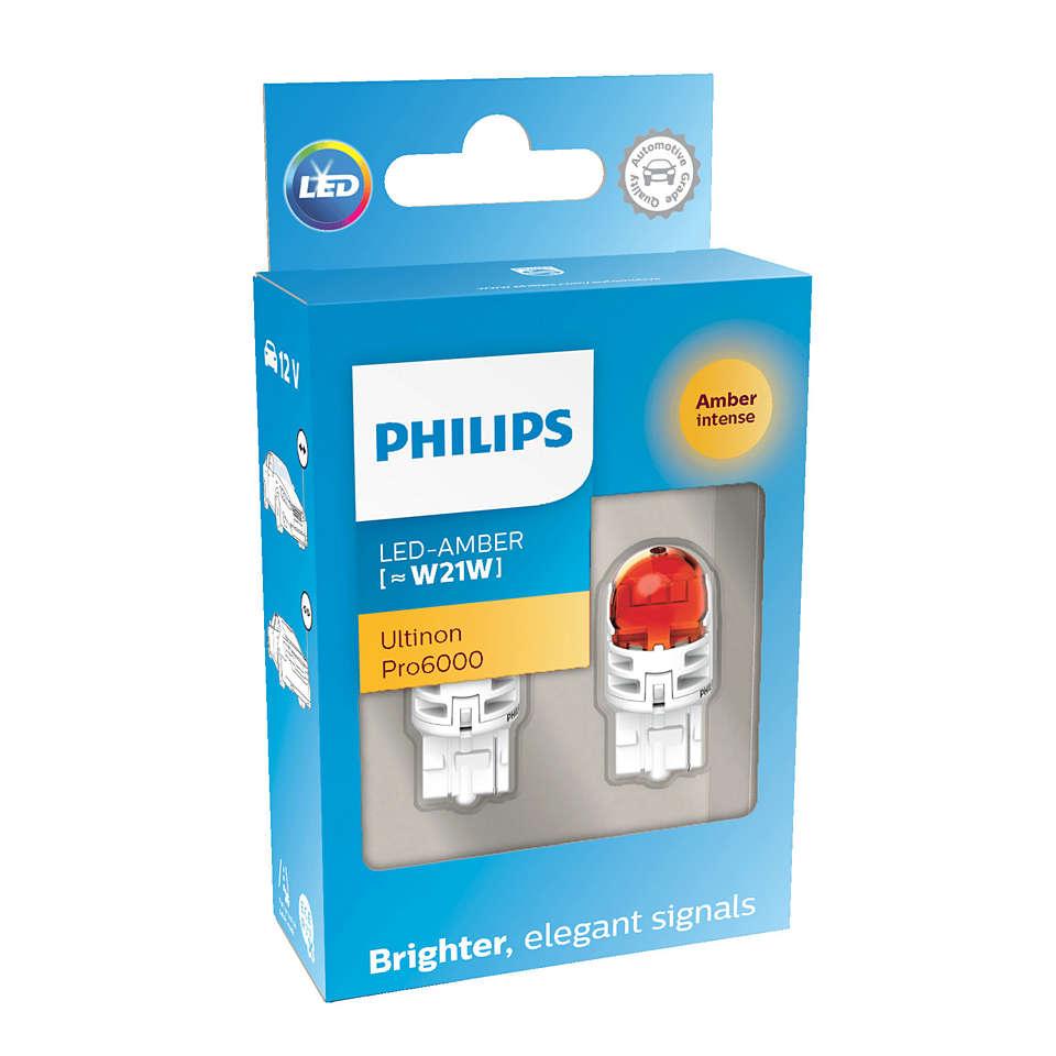 Лампа W21W Led Amber 11065 Au60 12V Картон 2 Шт. Philips 11065Au60X2