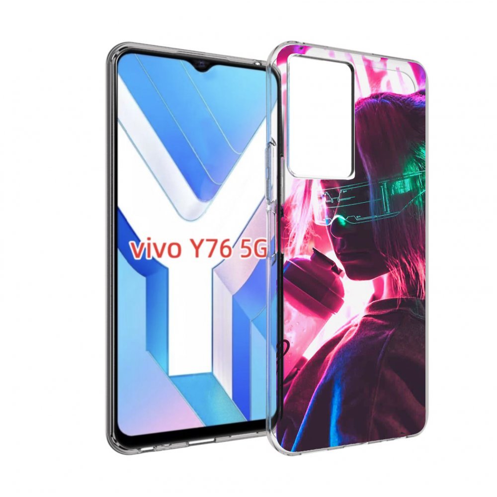 

Чехол MyPads девушка неоновый фон женский для Vivo Y76 5G, Прозрачный, Tocco