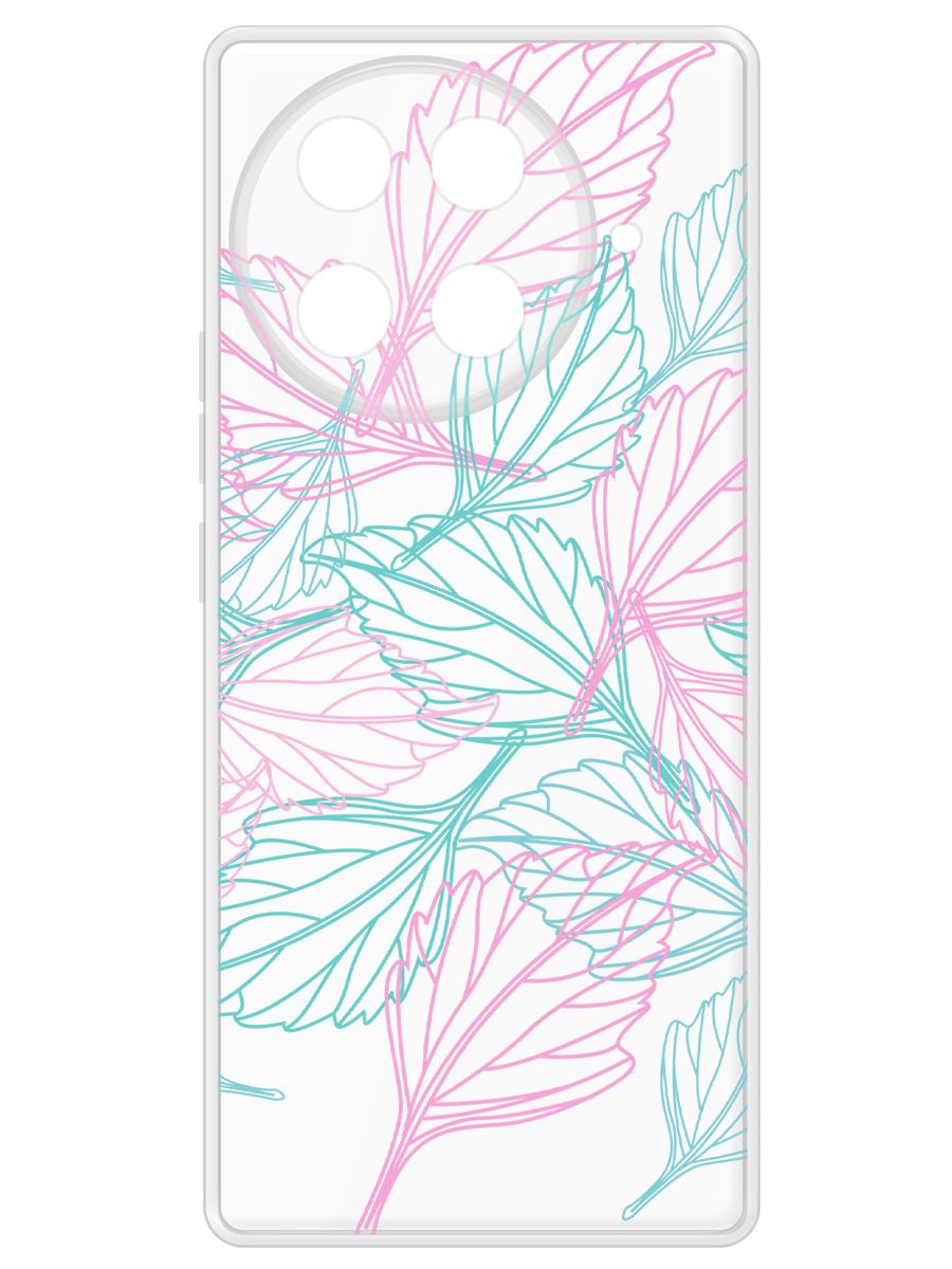 

Чехол-накладка Krutoff Clear Case Листья паттерн для Tecno Camon 30S Pro, Прозрачный