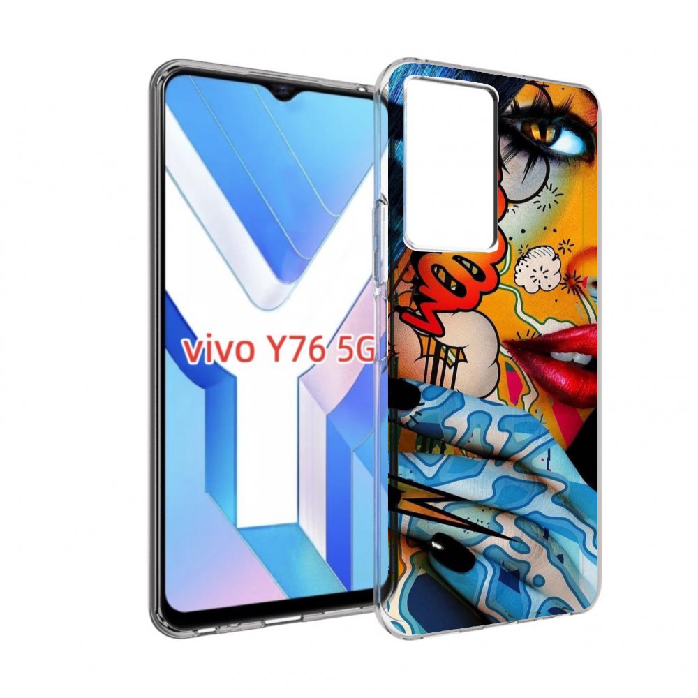

Чехол MyPads девушка разрисованная краскам иженский для Vivo Y76 5G, Прозрачный, Tocco