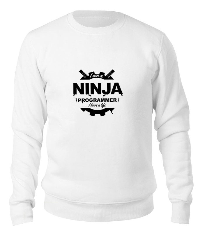 

Свитшот унисекс Printio Ninja programmer белый XL, Ninja programmer