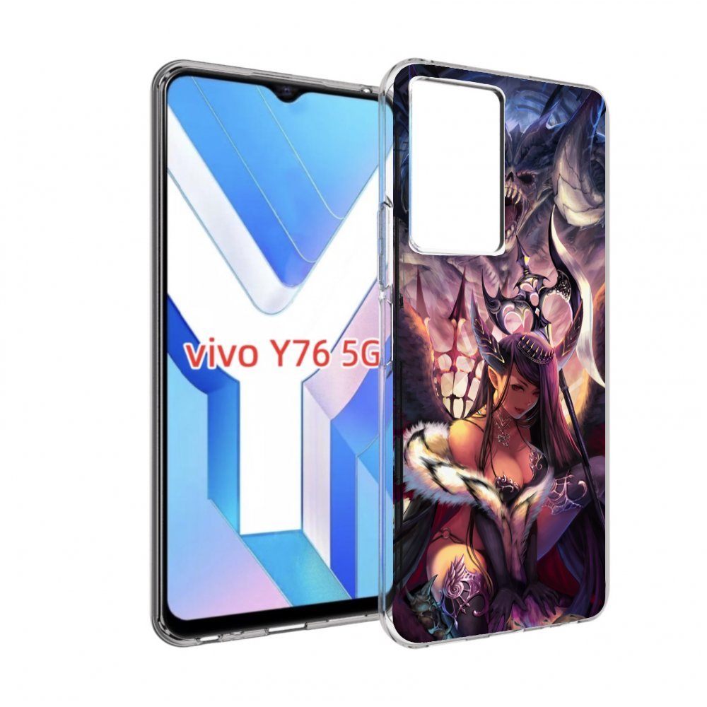 

Чехол MyPads девушка с демоном на фоне женский для Vivo Y76 5G, Прозрачный, Tocco