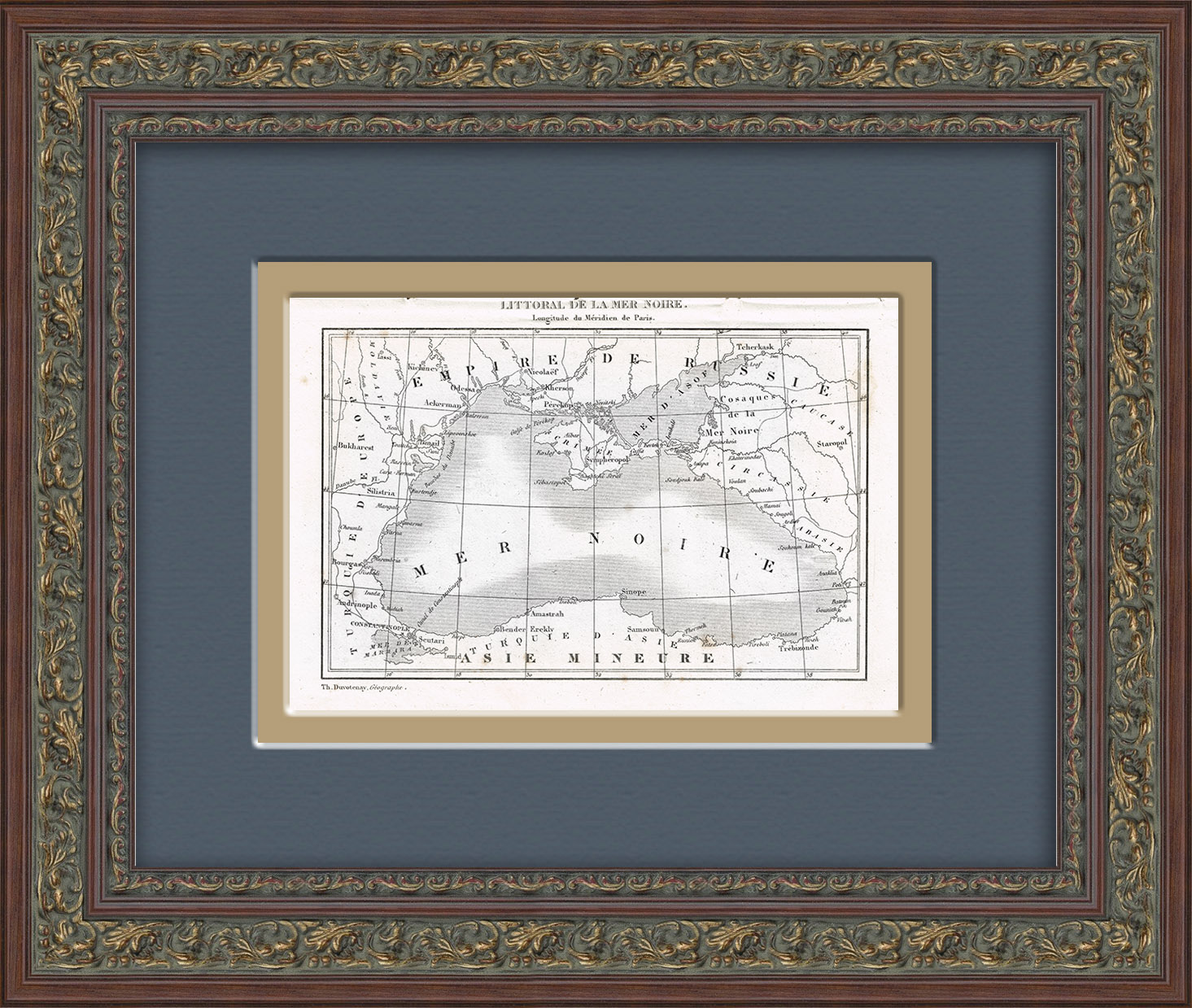 

Черное море и прилегающие территории на карте 1840 года