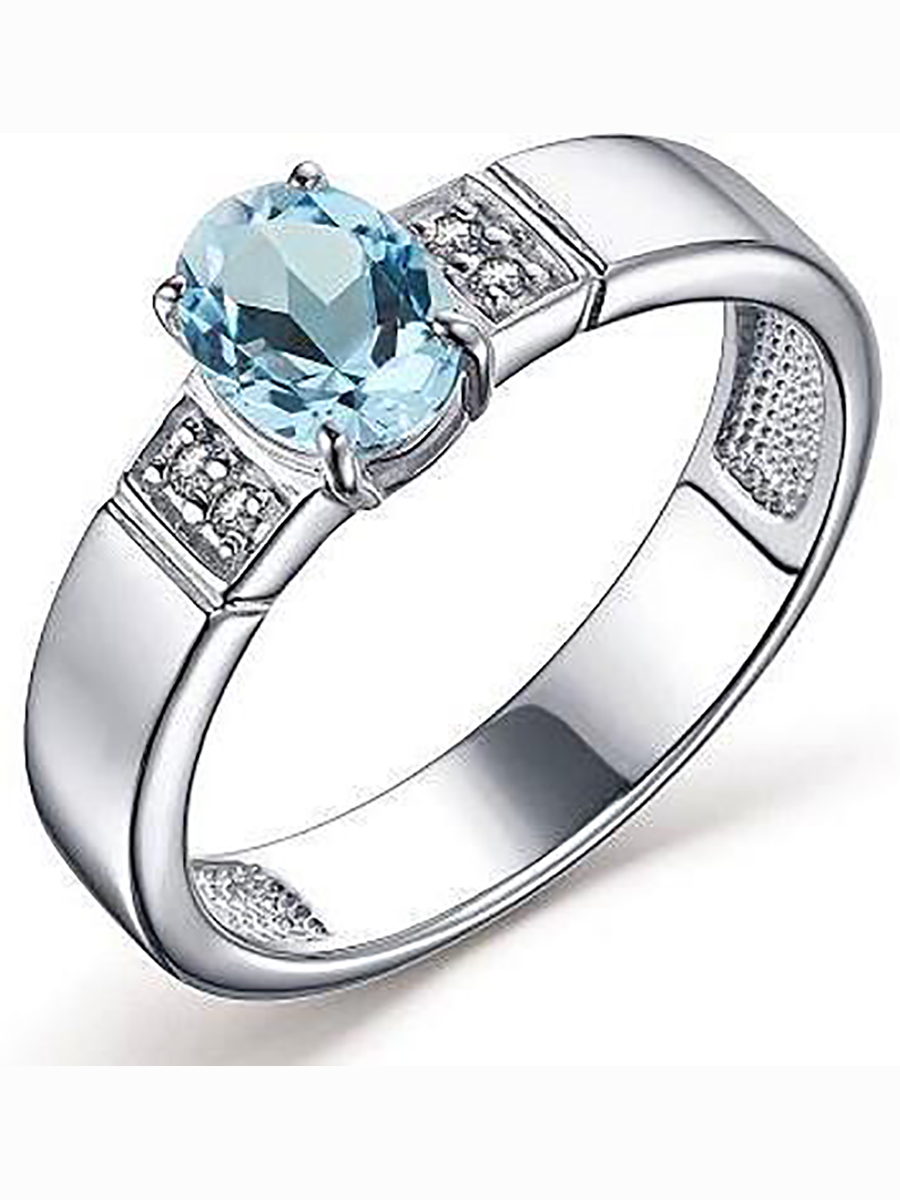 

Кольцо с топазом и фианитами из серебра р. 16,5 Алкор серебро 01-2763_00ТБ-00, 01-2763_00ТБ-00