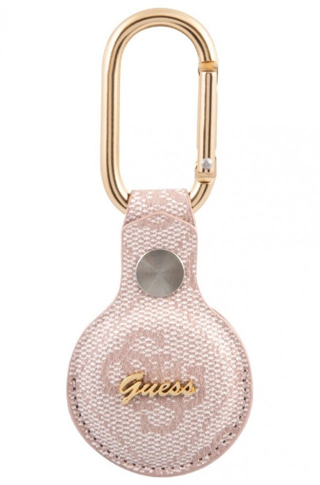 фото Чехол cg mobile guess pu 4g script logo dog clip для airtag, цвет розовый (guatp4gmsrp)