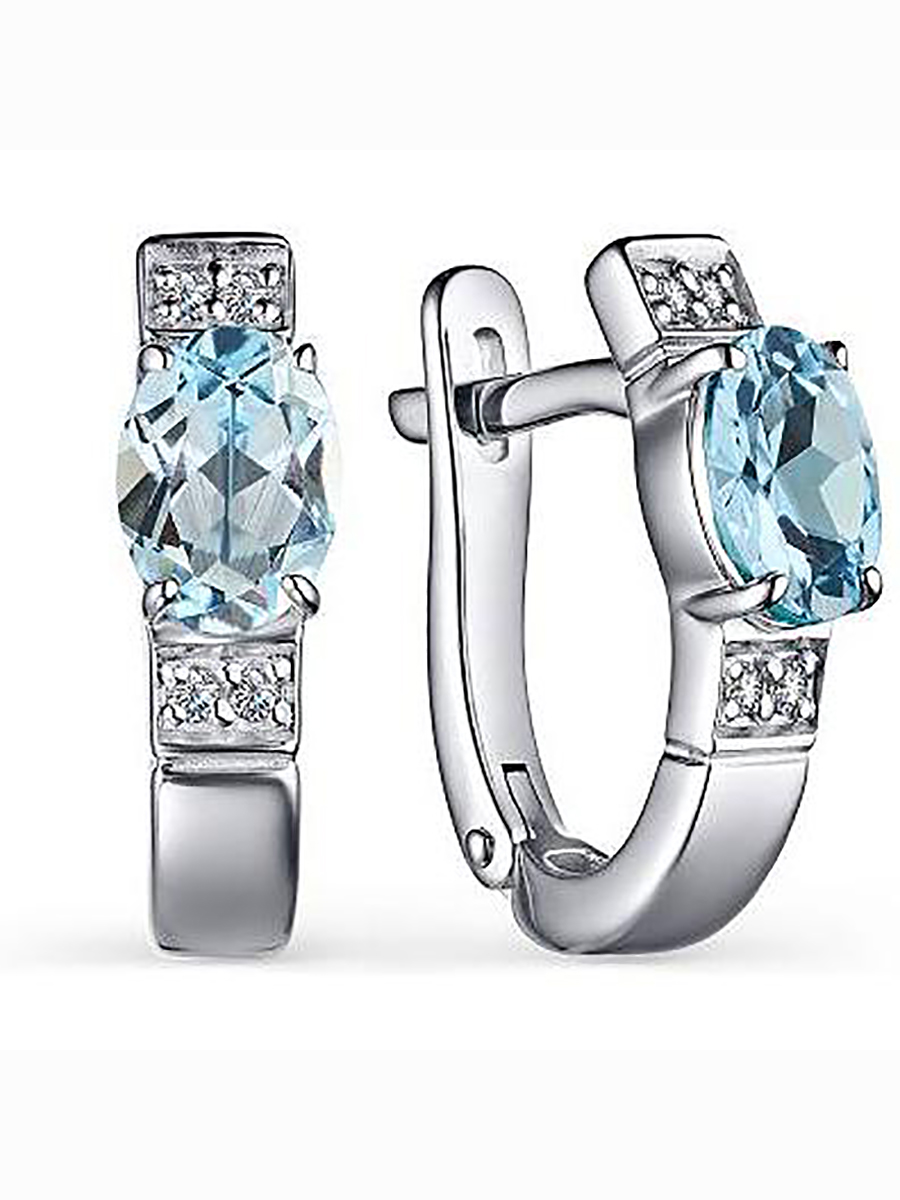 

Серьги с топазами и фианитами из серебра Алкор серебро 02-2763_00ТБ-00, 02-2763_00ТБ-00