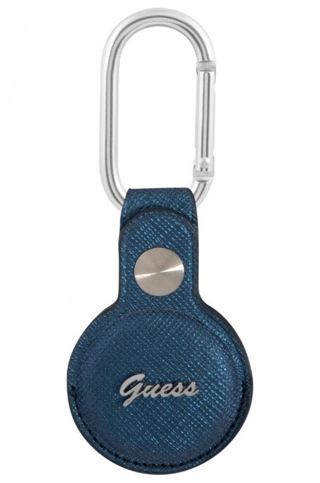 фото Чехол cg mobile guess saffiano pu script logo dog clip для airtag, синий (guatpsasrsb)