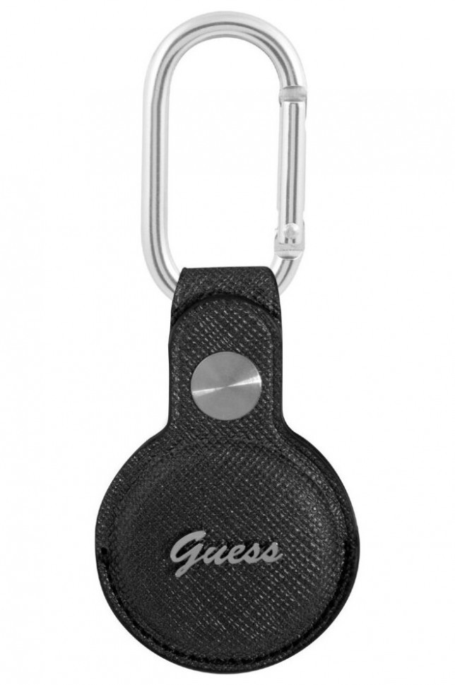 фото Чехол cg mobile guess saffiano pu script logo dog clip для airtag, черный (guatpsasrsk)