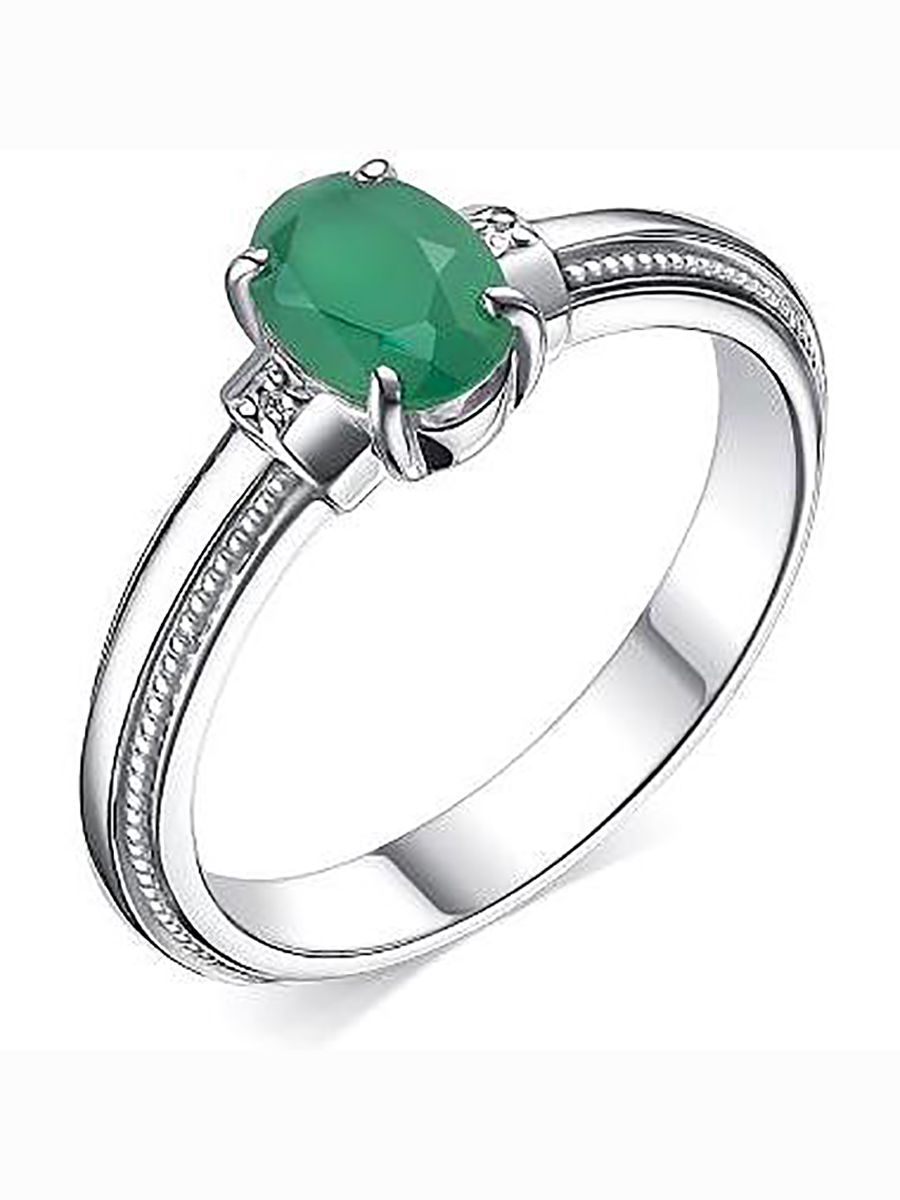 

Кольцо с агатом и бриллиантами из серебра р. 17 Алкор серебро 01-2762_БРАГ-00, 01-2762_БРАГ-00