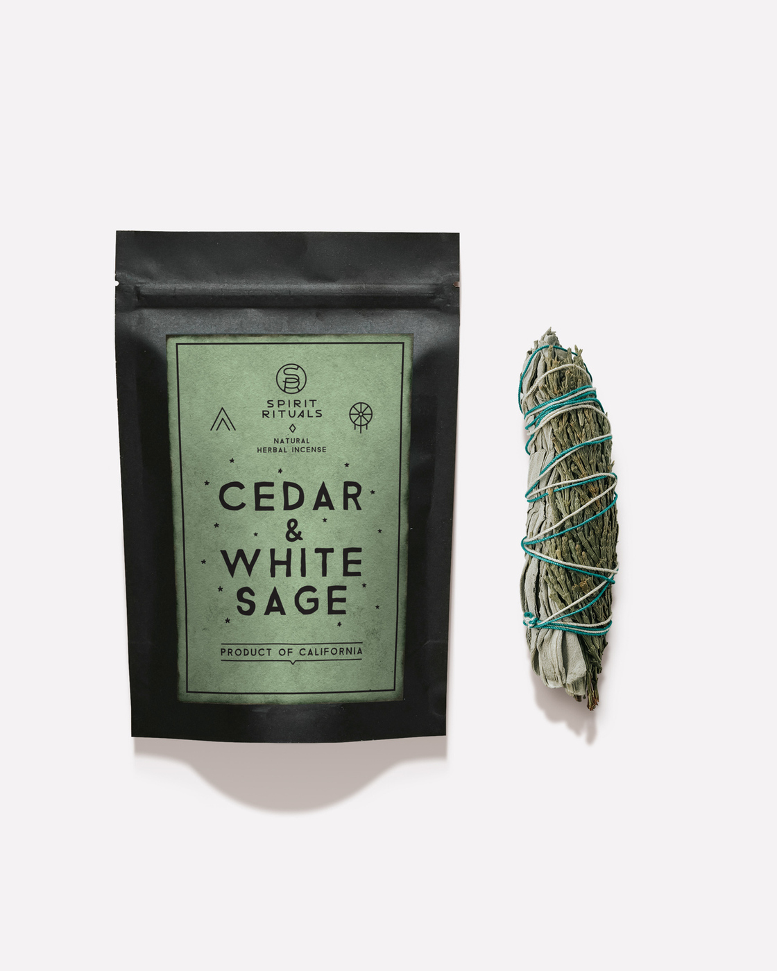 

Благовония Кедр & Белый Шалфей SPIRIT RITUALS White Sage/ Cedar 1 связка в упаковке