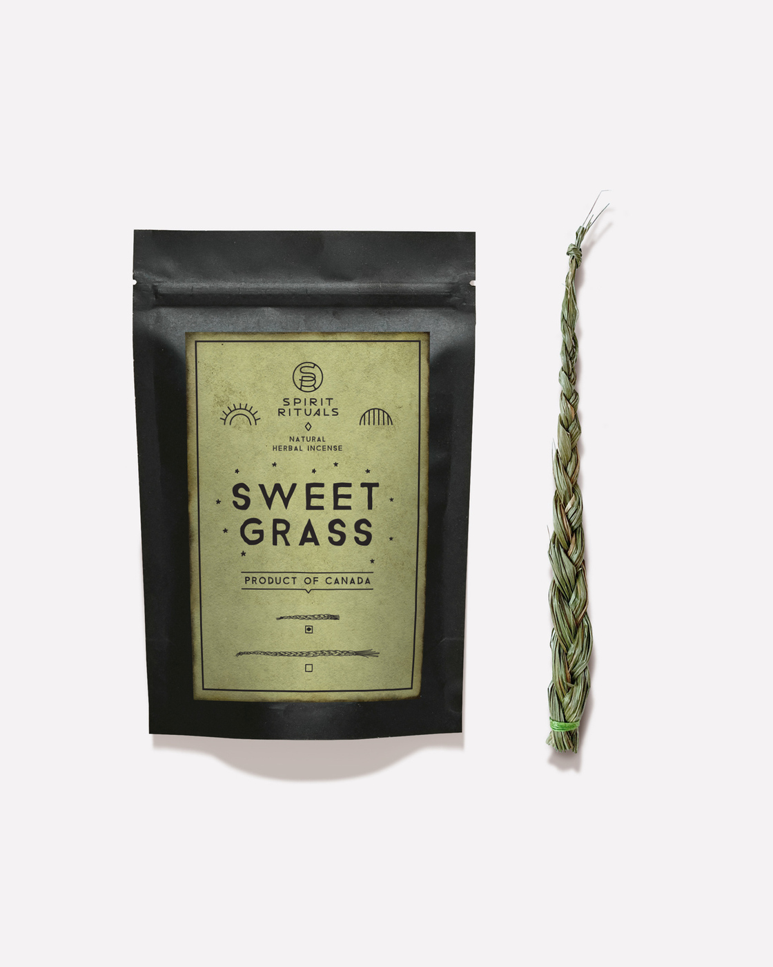 

Благовония Зубровка душистая SPIRIT RITUALS косичка Sweetgrass mini в упаковке