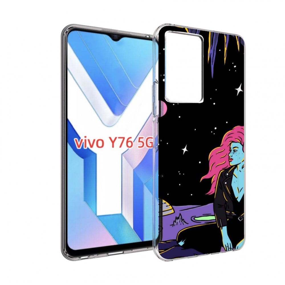 

Чехол MyPads девушка с красными волосами в космосе женский для Vivo Y76 5G, Прозрачный, Tocco