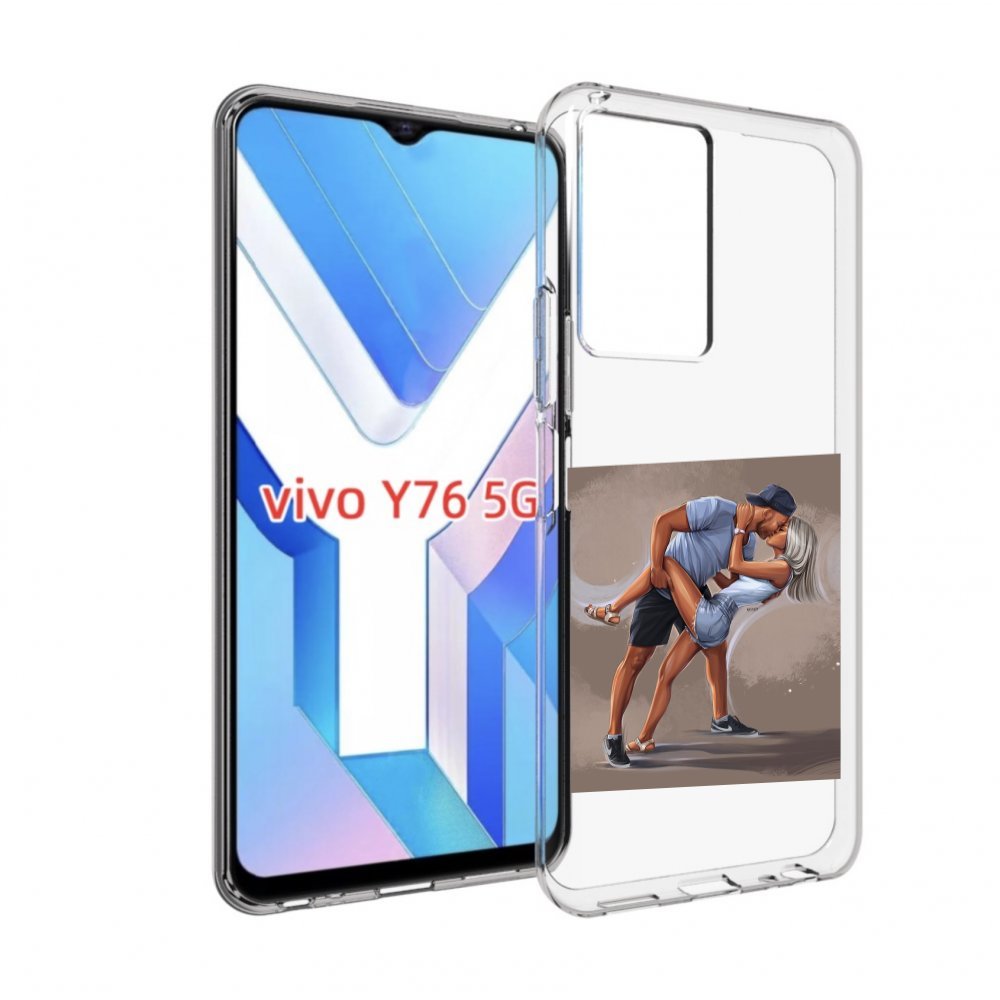 

Чехол MyPads девушка с парнем танцуют женский для Vivo Y76 5G, Прозрачный, Tocco