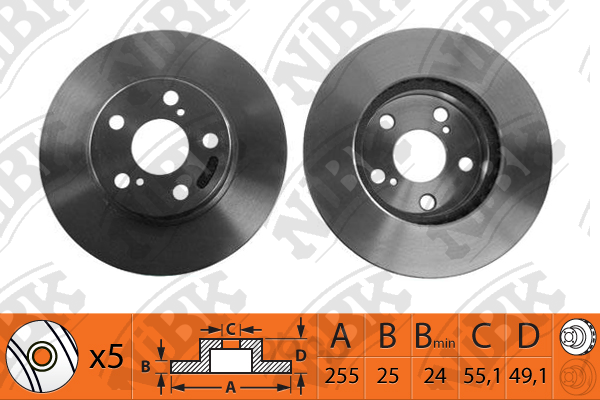 

Тормозной диск NiBK комплект 1 шт. RN1058