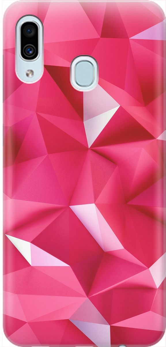 

Силиконовый чехол на Samsung Galaxy A40 с принтом "Малиновые ромбы", 1972
