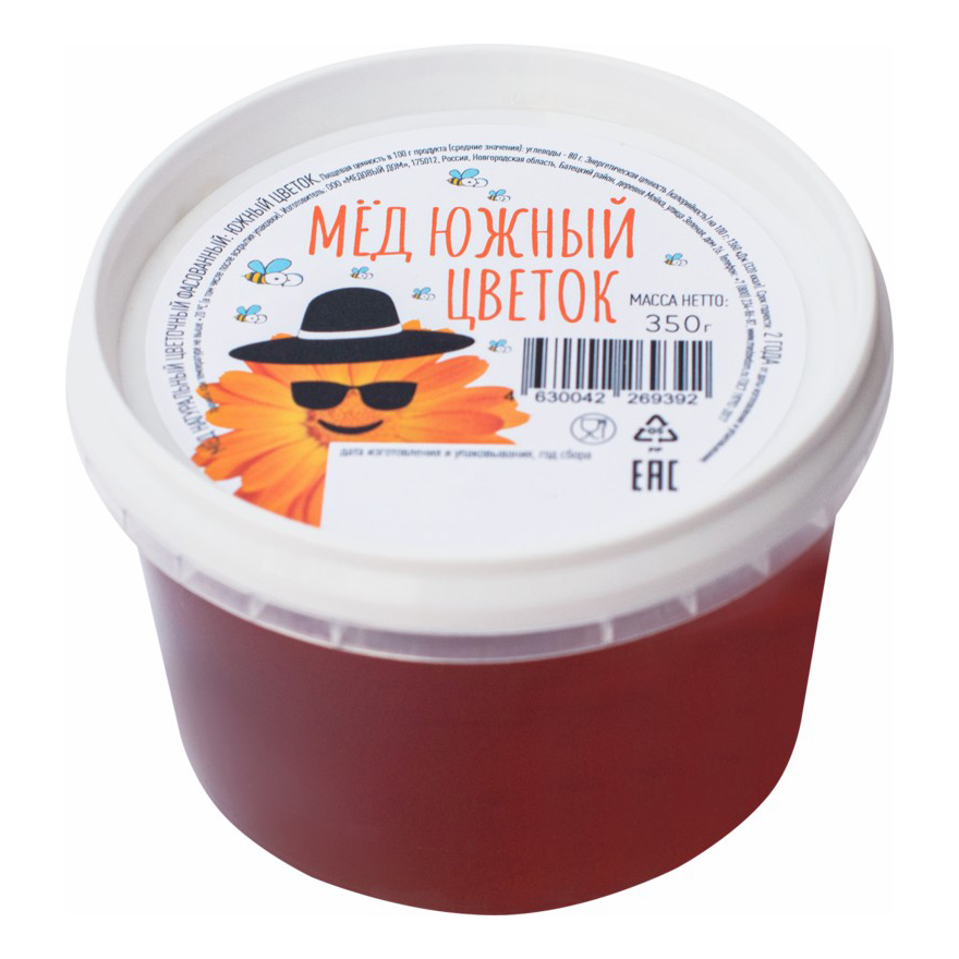 

Мед Медовый дом Южный цветок цветочный 350 г