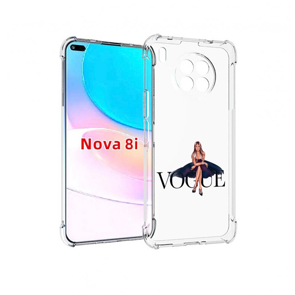 

Чехол бампер MyPads Вог-девушка женский для Huawei Nova 8i, Прозрачный, Tocco