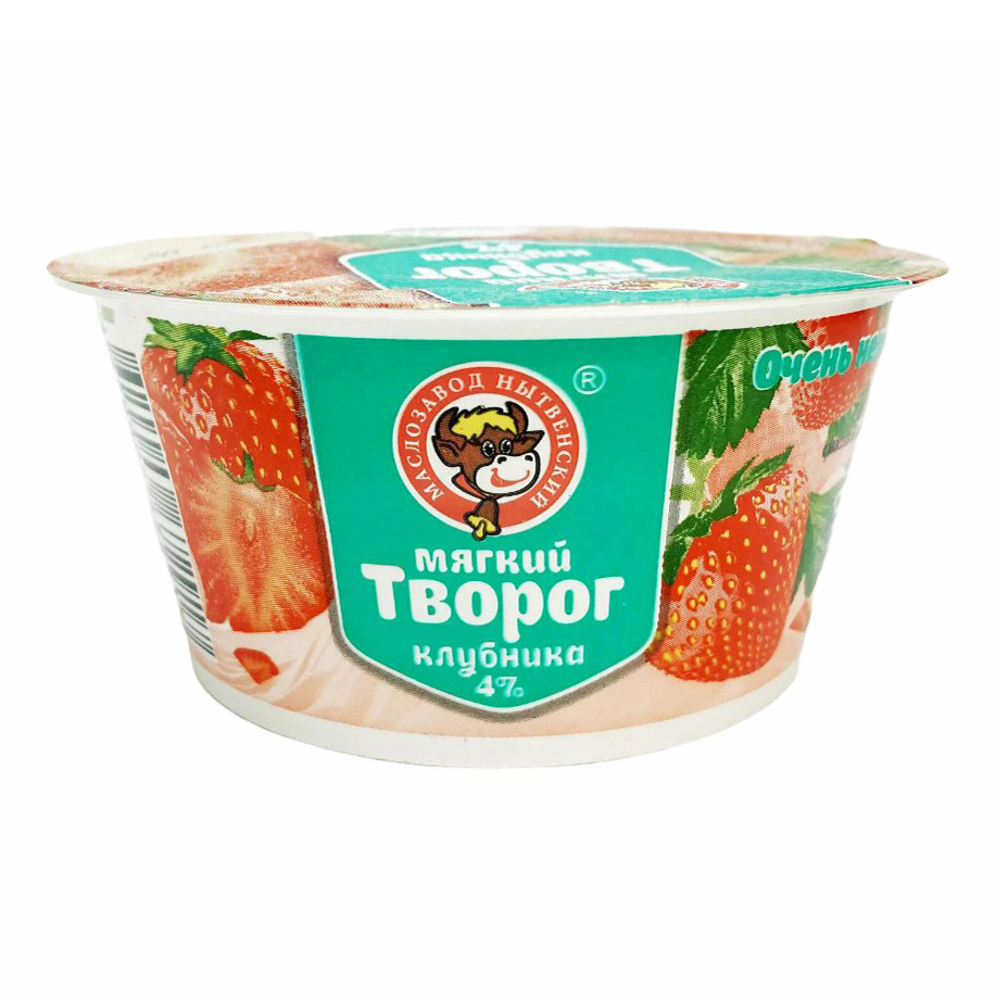 

Творог мягкий Маслозавод Нытвенский клубника 4% 120 г