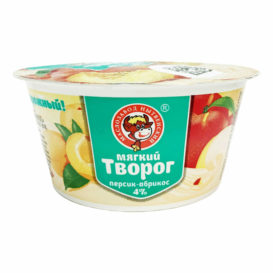 

Творог мягкий Маслозавод Нытвенский персик-абрикос 4% 120 г