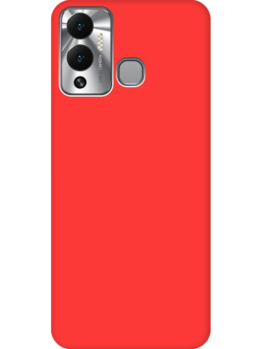 

Силиконовый чехол на Infinix Hot 12 Play NFC матовый красный, 743694421