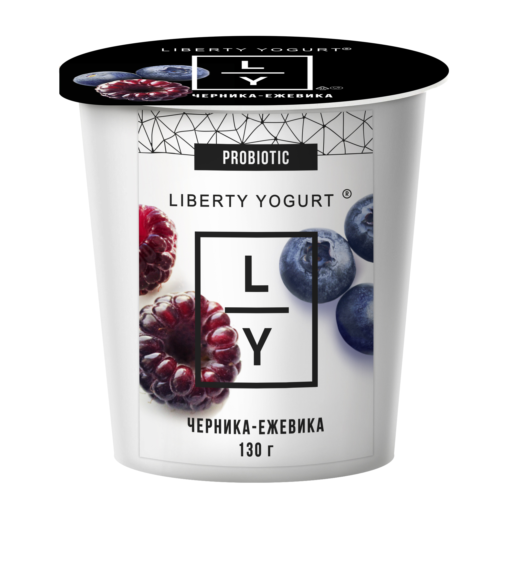 Йогурт Liberty с черникой и ежевикой 2,9% 130 г