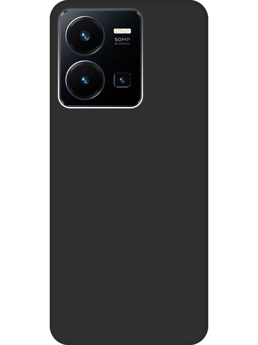 

Силиконовый чехол на Vivo Y35 матовый черный, 743695013