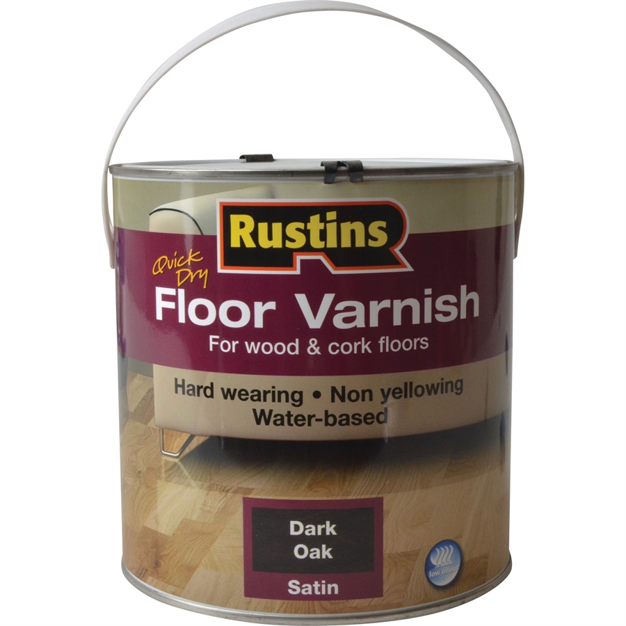 фото Лак для пола rustins q/d floor varnish satin dark oak акриловый, 2,5 л., цвет: темный дуб.