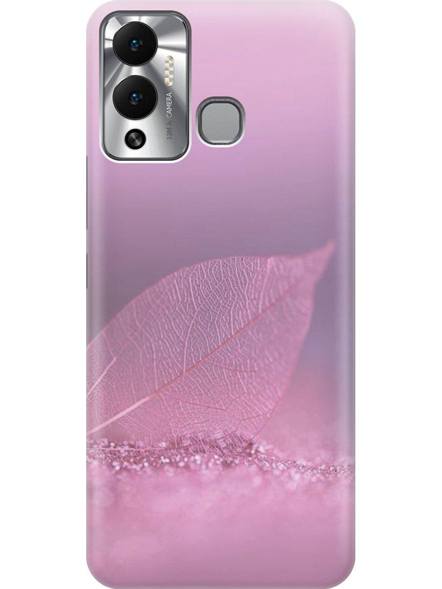 

Силиконовый чехол на Infinix Hot 12 Play NFC с принтом "Листок в розовых блестках", Прозрачный;розовый;фиолетовый, 743694422