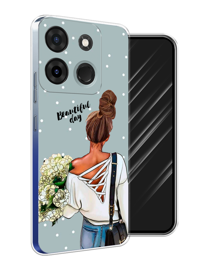

Чехол Awog на Infinix Smart 7 Plus "Beautiful day", Голубой;коричневый;бежевый, 3103950-6