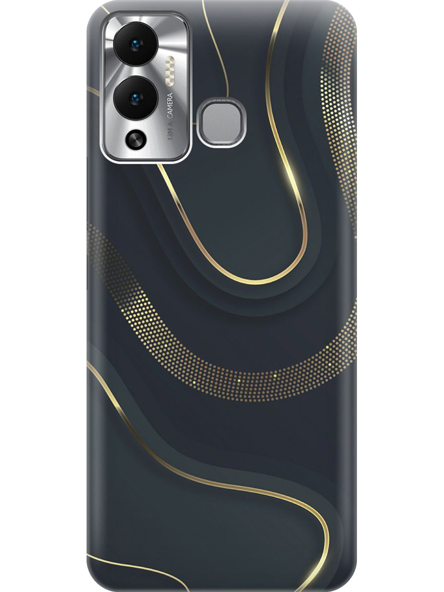 

Силиконовый чехол на Infinix Hot 12 Play NFC с принтом "Золотистые акценты", Прозрачный;золотистый;серый, 743694431