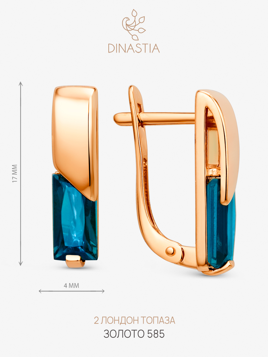 

Серьги из золота DINASTIA.GOLD 009642, топаз искусственный, 009642