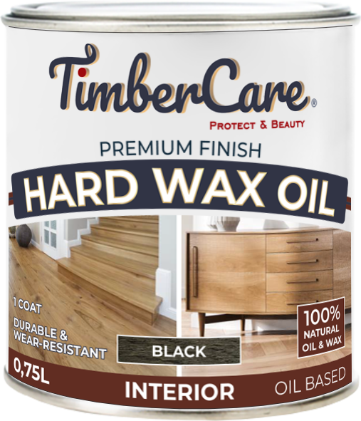 фото Масло для дерева с твердым воском hard wax color oil, черный/ black, 0.75 л timbercare