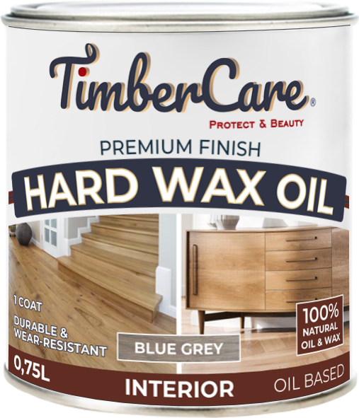 фото Масло для дерева с твердым воском hard wax color oil, серый холодный/ blue gray, 0.75 л timbercare