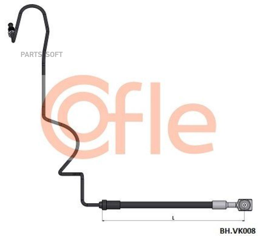 COFLE Шланг тормозной задн прав SKODA Octavia 96- / Rapid 12- \ VW Polo Sedan 12- / Golf I