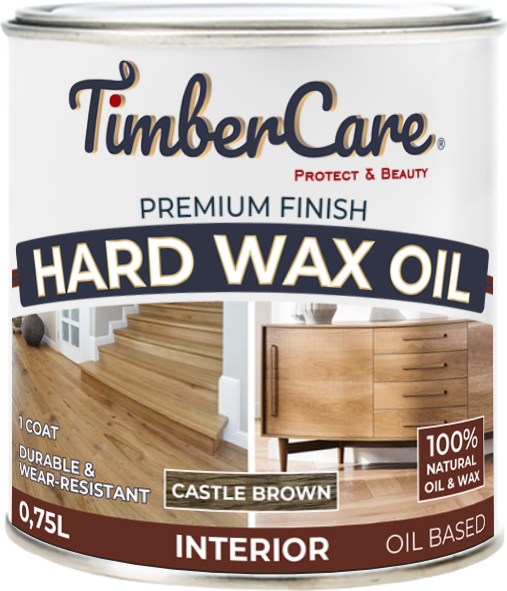 фото Масло для дерева с твердым воском hard wax color oil темно-коричневый castel brown, 0.75 л timbercare