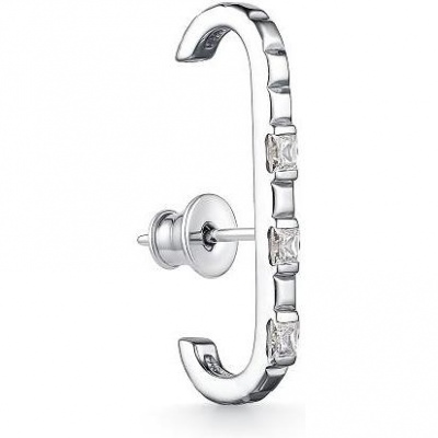 

Серьга одиночная с 3 кристаллами swarovski из серебра Алкор серебро 02-2693_00СВ-00, 02-2693_00СВ-00