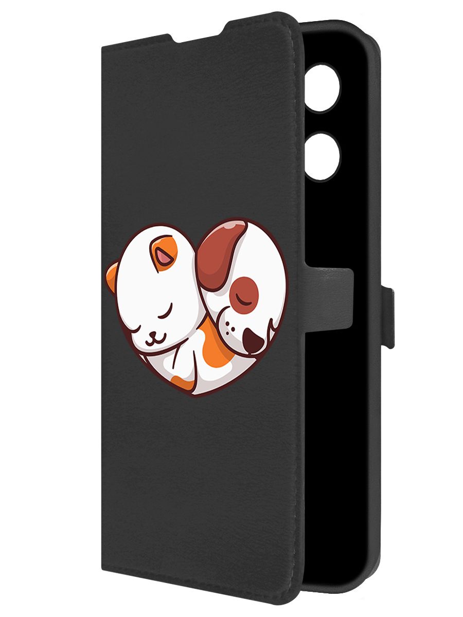 

Чехол-книжка Krutoff Eco Book для Tecno Camon 30S Pro Котёнок и Щенок (черный)