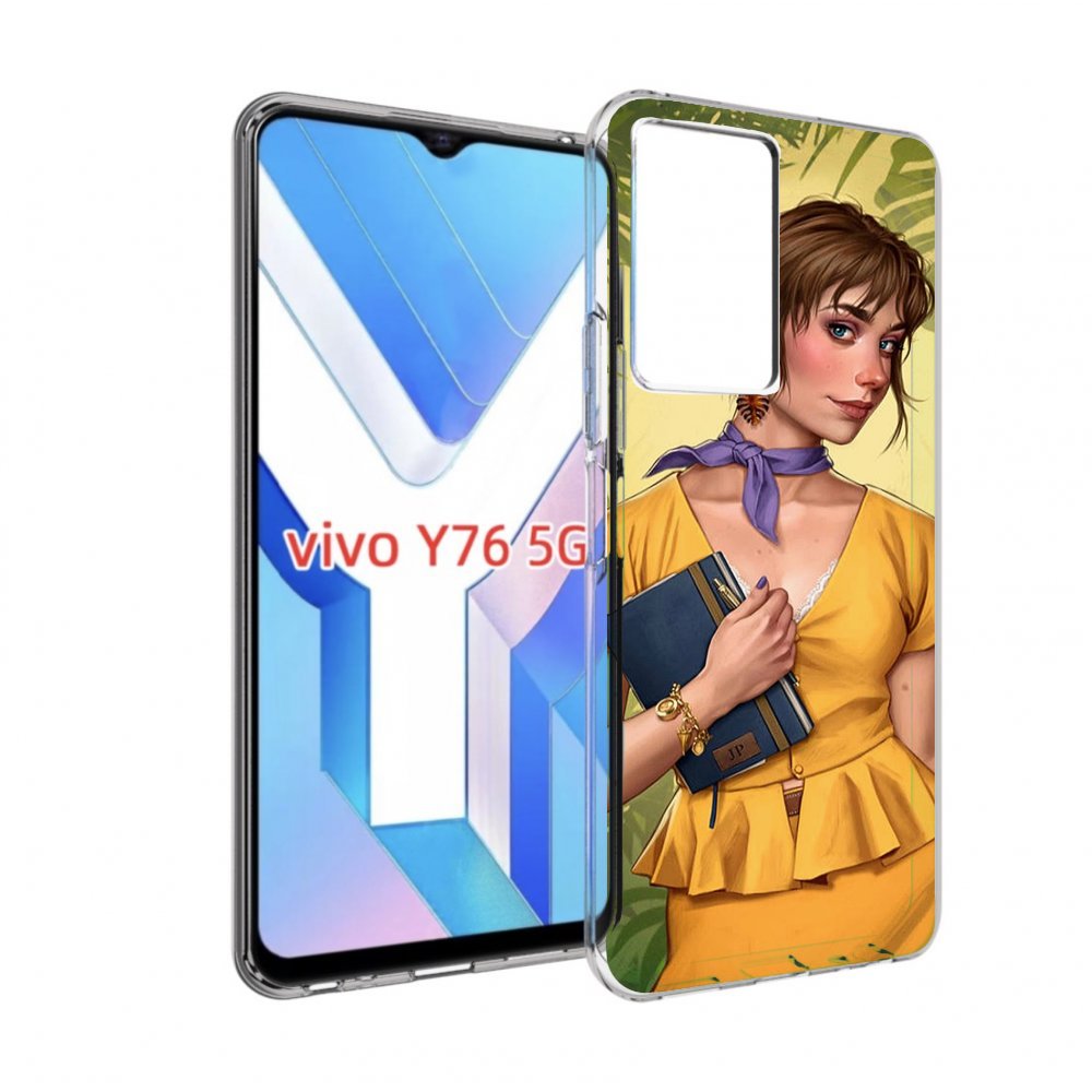 

Чехол MyPads девушка-в-зелени женский для Vivo Y76 5G, Прозрачный, Tocco