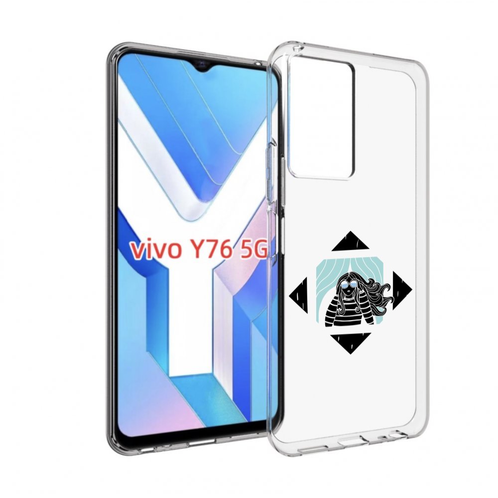 

Чехол MyPads девушка-в-квадратике для Vivo Y76 5G, Прозрачный, Tocco