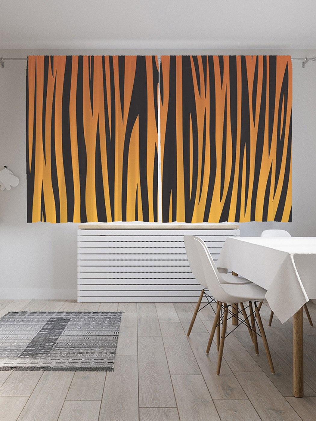 

Шторы с фотопечатью JoyArty "Тигровый фон" из сатена, 290х180 см