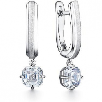 

Серьги с 2 кристаллами swarovski из серебра Алкор серебро 02-2485_00СВ-00, 02-2485_00СВ-00