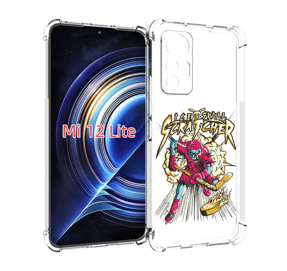 

Чехол MyPads нарисованный скелет хоккеист для Xiaomi 12 Lite, Прозрачный, Tocco