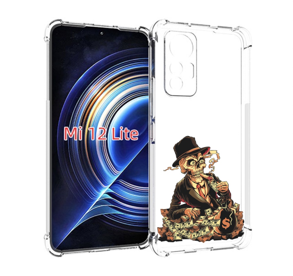 

Чехол MyPads нарисованный череп с сигаретой для Xiaomi 12 Lite, Прозрачный, Tocco