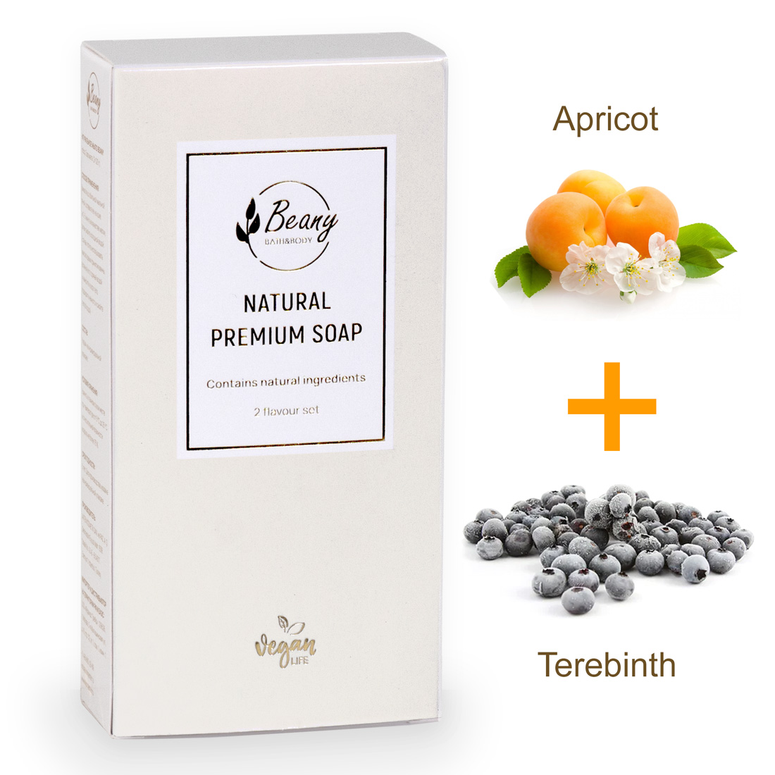 Подарочный набор турецкого мыла Beany Apricot  Terebinth 2 шт по 120 г мануфактура натуральной косметики и мыла живица маска для лица альгинатная гипоаллергенная 45