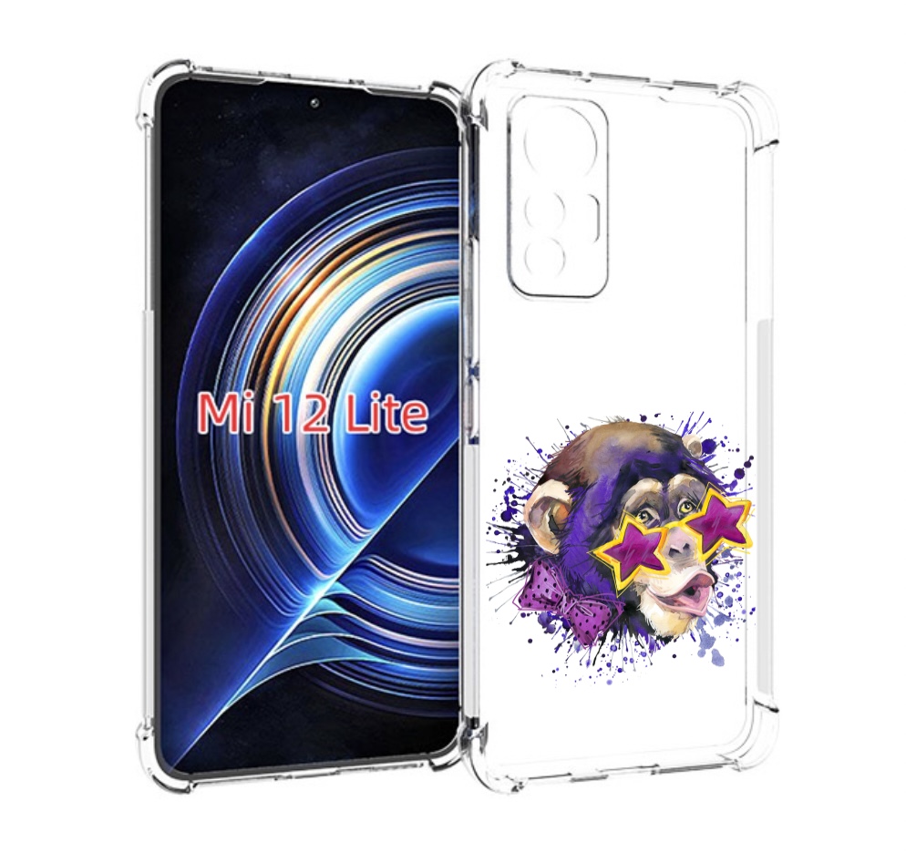 

Чехол MyPads обезьяна в очках для Xiaomi 12 Lite, Прозрачный, Tocco