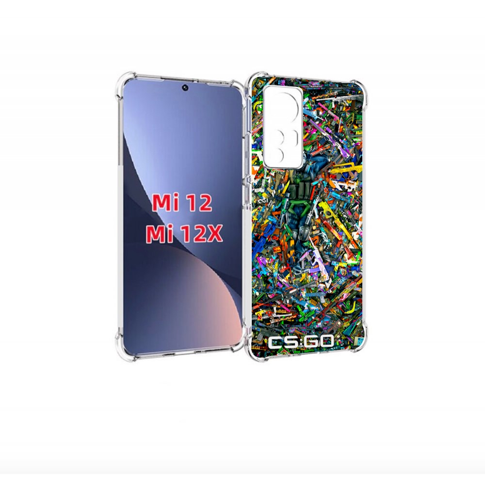 

Чехол-бампер MyPads CS GO guns skins мужской для Xiaomi 12/Xiaom, Прозрачный, Tocco