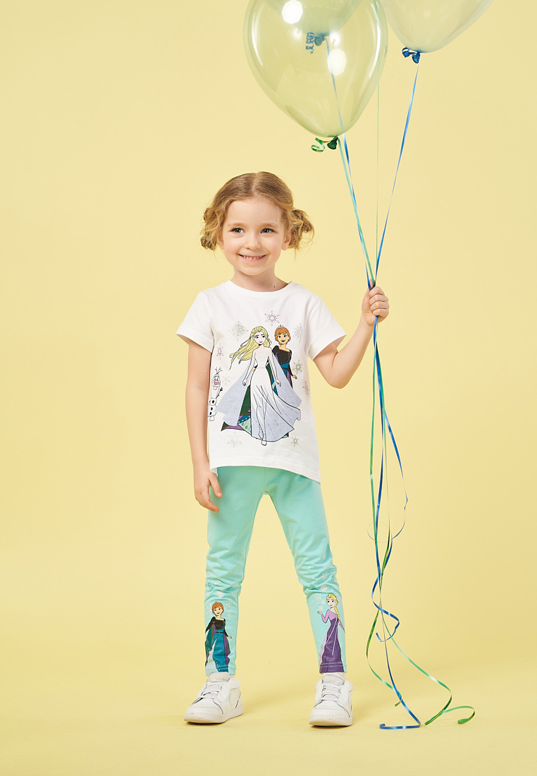 фото Леггинсы детские disney frozen ss21d05000545 бирюзовый р.110